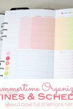 Summertime Organizing: Create ROUTINES & SCHEDULES via A Bowl Full of Lemons