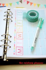 Rainbow Planner Month on one page via A Bowl Full of Lemons