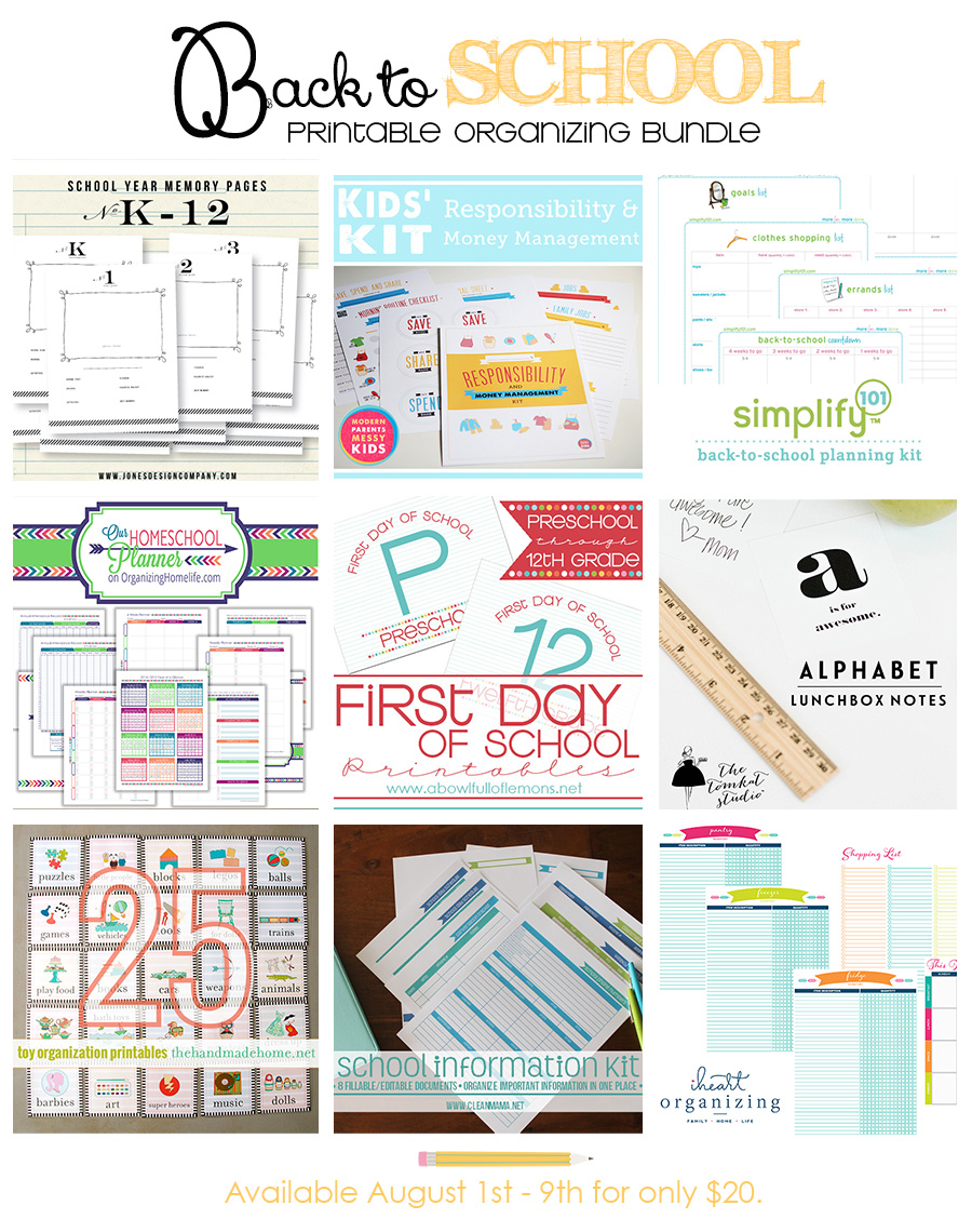 Back to School Printable Organizing Bundle