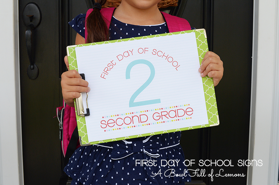 First Day of School Signs via A Bowl Full of Lemons