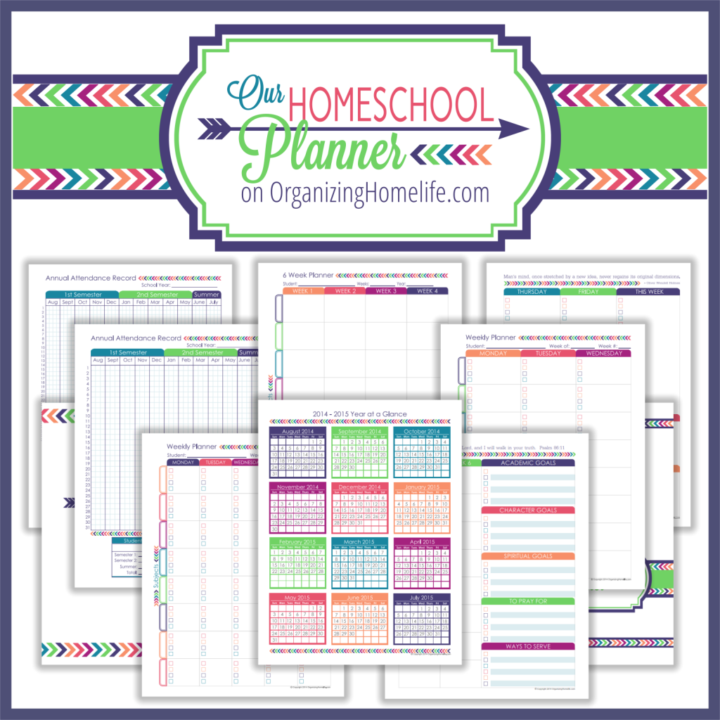 Homeschool Planner via Organizing Homelife