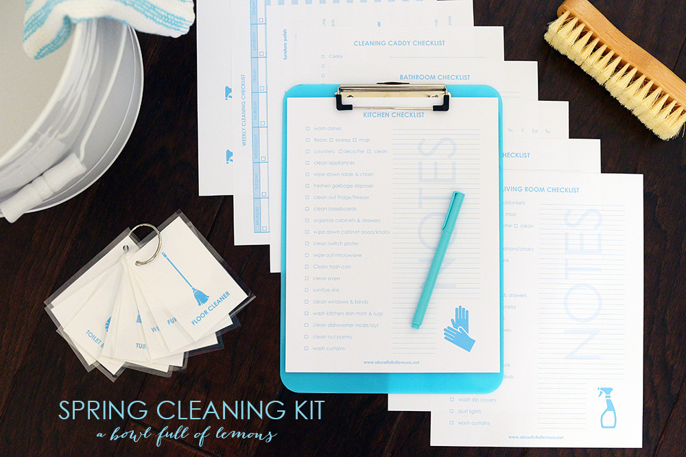 Spring Cleaning Printable Kit via A Bowl Full of Lemons 