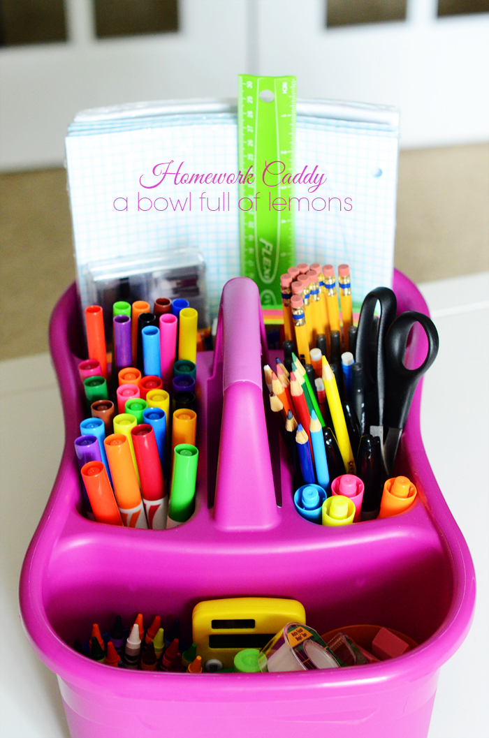 Homework Caddy Organization