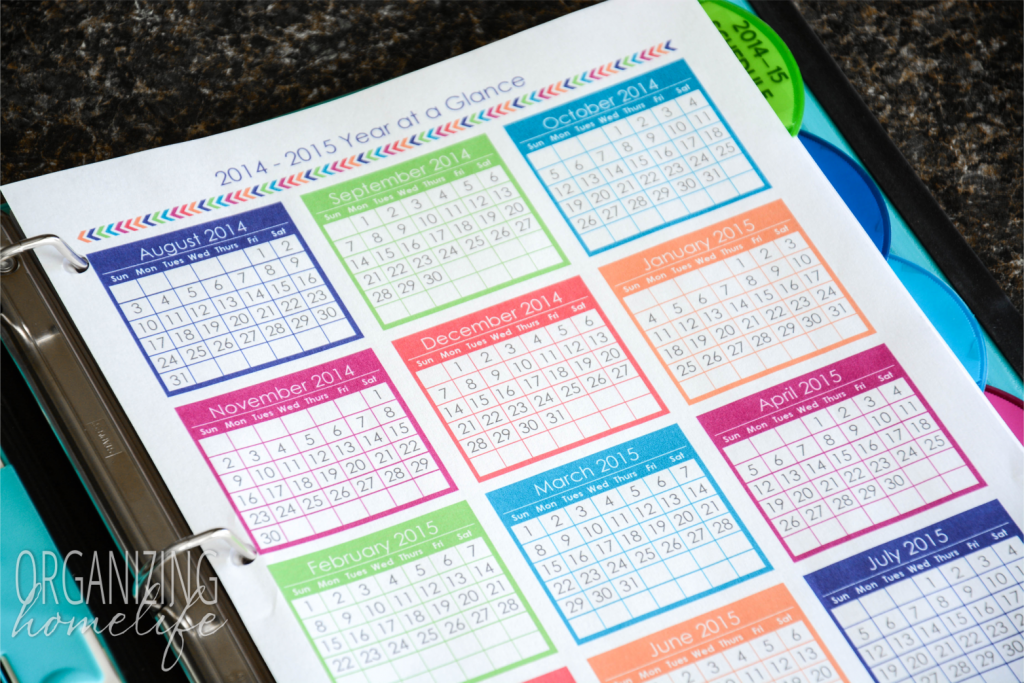 Homeschool Planner Year at a Glance
