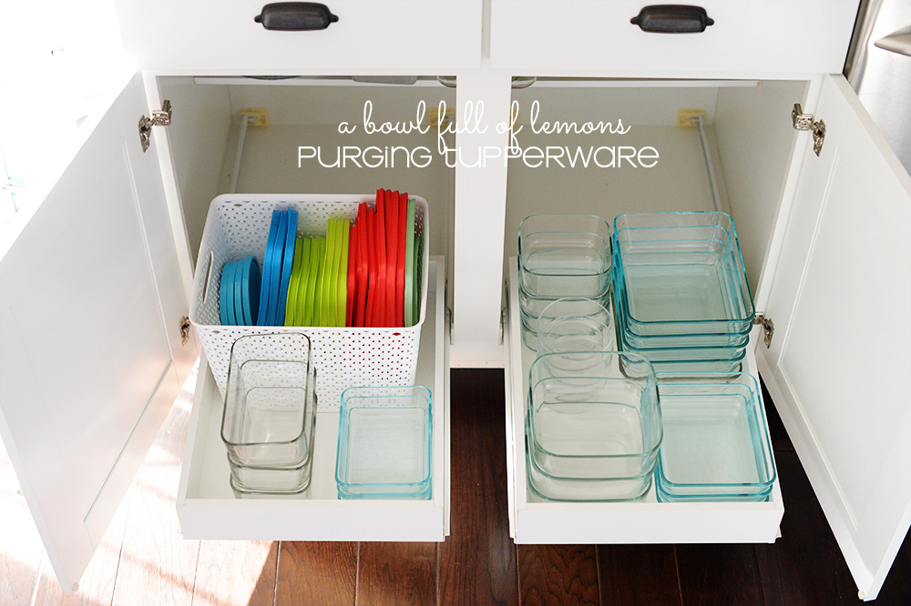 Easy Way to Organize Tupperware in Cabinets