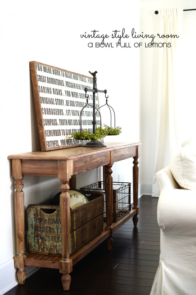 Vintage Style Living Room via A Bowl Full of Lemons 1