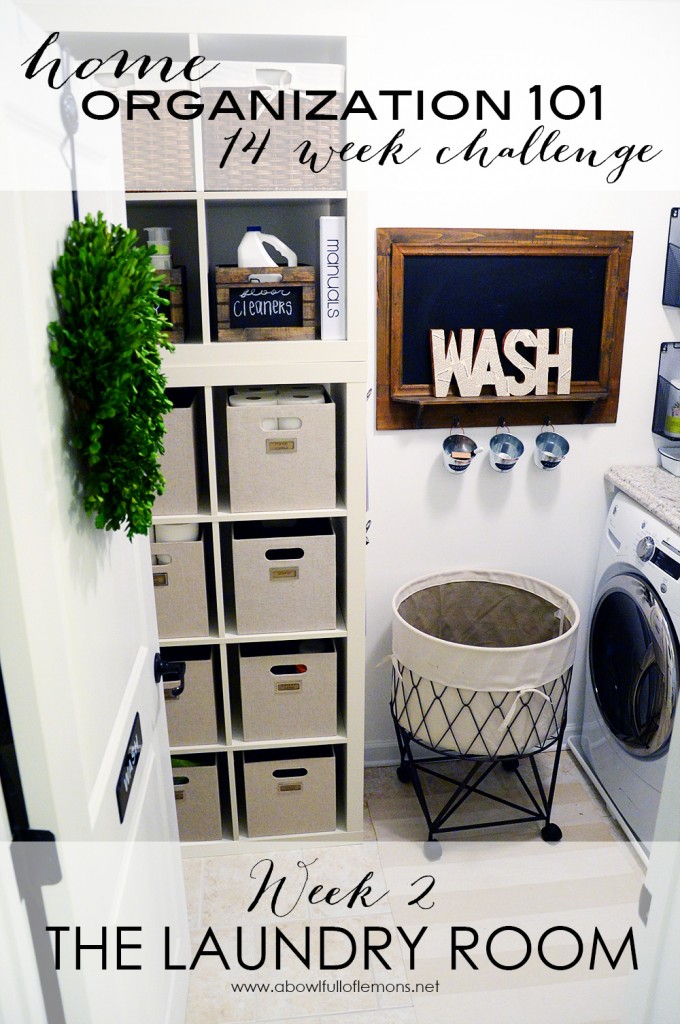 Home Organization Challenge Week 2 The Laundry Room via A Bowl Full of Lemons