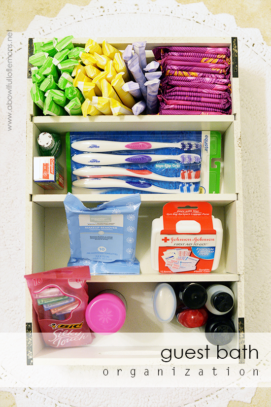 Guest Bath Organization  Bathroom organisation, Bath organization, Bathroom  organization diy