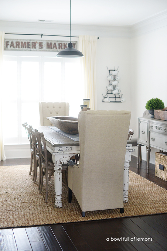 Dining Room Rug Makeover via A Bowl Full of Lemons 