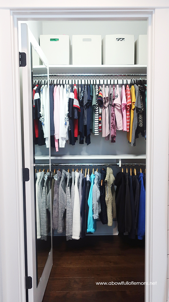 Kids Closet Organizer  How we organize a shared closet - Lemon Thistle